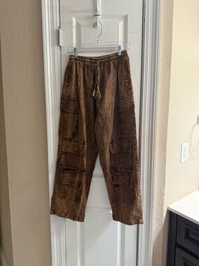 Karma Nepal Craft Women’s 100% Cotton Brown Cargo Size S/M  Pants